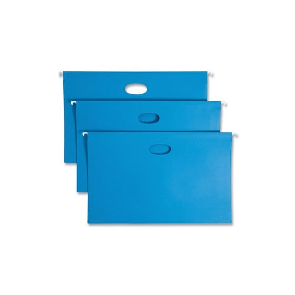 Smead Smead, HANGING POCKETS WITH FULL-HEIGHT GUSSET, LEGAL SIZE, 1/5-CUT TAB, SKY BLUE, 25PK 64370 - main